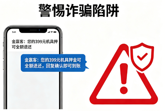 金赢客：短信399元机具押金可全额退还回复即上当！